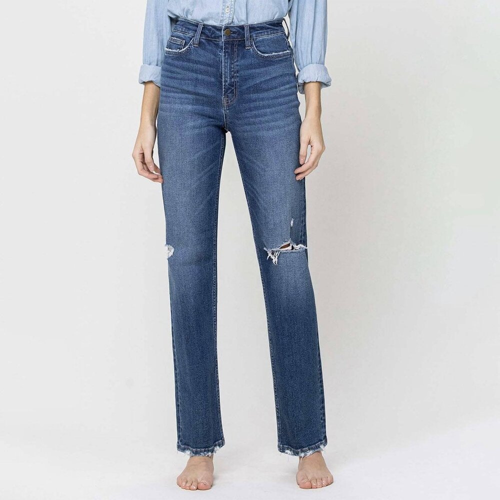 90's Vintage Super High Rise Straight Jeans